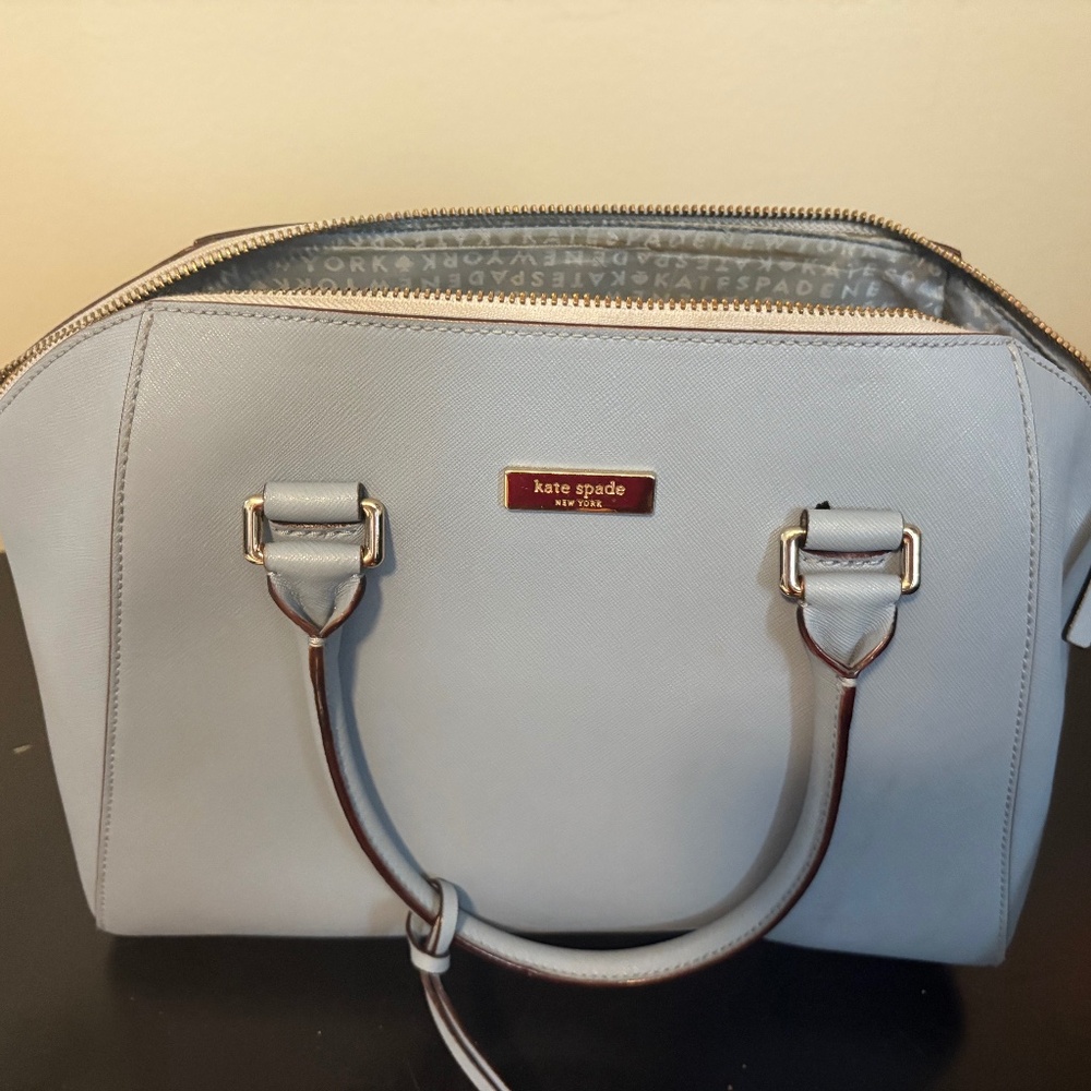 Kate Spade Tilden Place Pippa Leather Satchel in Cloudcover Blue